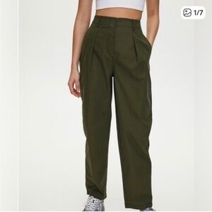 Aritzia Wilfred Olive Green Trousers